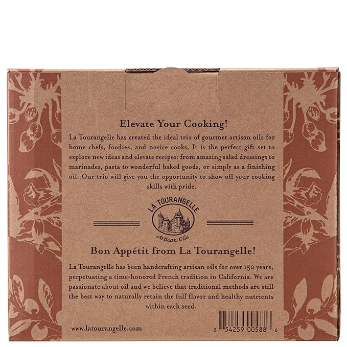 La Tourangelle, Infused Trio of Oils - Basil Oil, Garlic Oil, White Truffle Oil,Complex Gourmet Earthy Flavor for Drizzling over Pasta, Popcorn, Vegetables, Potatoes, Soup and More, 8.45 Fl Oz (Set of 3)