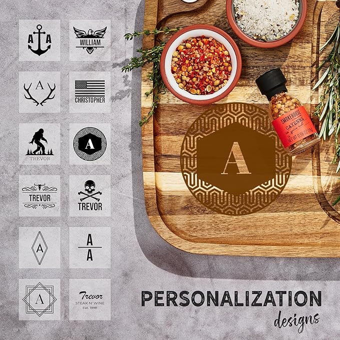 Smokehouse by Thoughtfully Gourmet Grilling Spice Set – 20 BBQ Rubs & Seasonings with Personalizable Steak Plate – Includes Chili Garlic, Italian, Cayenne & More – Gift for Grill Lovers