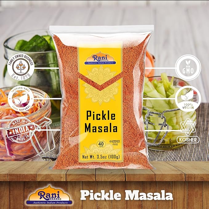 Rani Pickle (Achar) Masala Indian Spice Blend 3.5oz (100g) ~ All Natural | Vegan | Gluten Friendly | NON-GMO | No colors | Indian Origin