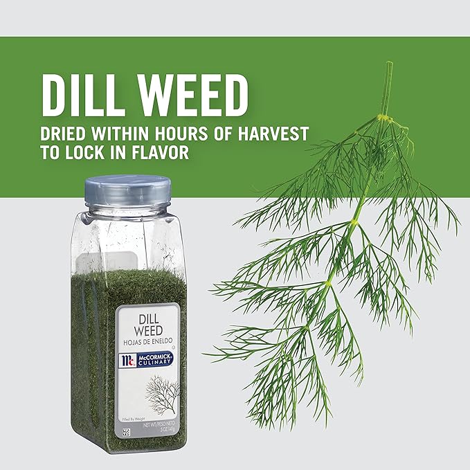 McCormick Culinary Dill Weed, 5 oz (Pack of 6) - Six 5 Ounce Containers of Dried Dill Weed Seasoning For Back of House Use, Best in Stuffings, Dips, Soups, Seafood and More