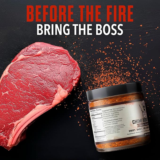 Sweet Heat BBQ Rub by Chimi Boss Blends, 7oz ??All-Natural BBQ Seasoning with a Bold Kick of Sweet and Spicy ??Handcrafted, No Fillers, Perfect Barbecue Rub for Grilling Meats, Ribs, Chicken, Pork & Veggies