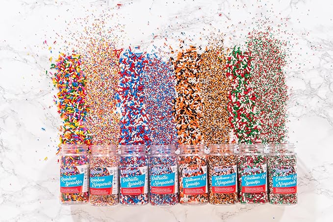 Bakerpan Christmas Nonpareils Sprinkles - 7 Ounces Christmas Sprinkles for Cake Decorating - Edible Nonpareils for Cupcakes, Ice Cream, Cake Decorations (Made in USA)
