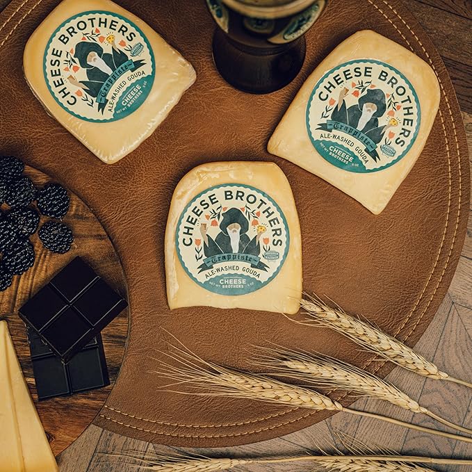 Cheese Bros Family Fest Gift Box with 8 Inch Cutting Board | Fresh from Wisconsin | Includes Baked Bliss, Assorted Cheddar and Gouda Cheeses, Cheese Curds, Alpine-Style Adelheid | Family Gifting Idea