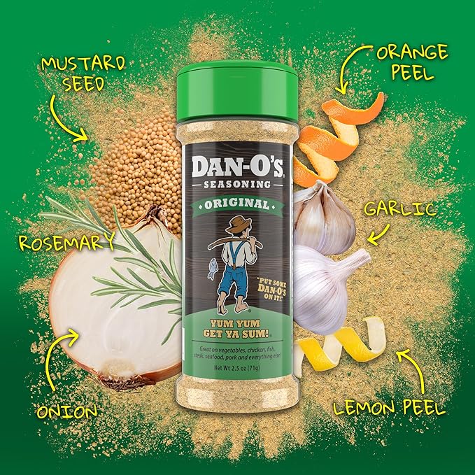 Dan-O's 8 Bottle Seasoning Set, Extra-Small Bottles, 8 Pack, Includes Original, Spicy, Chipotle, Crunchy, Cheesoning, Preem-O, SEA-soning and Tac-O Seasonings, Sugar Free, Zero Calorie, Seasoning Kit