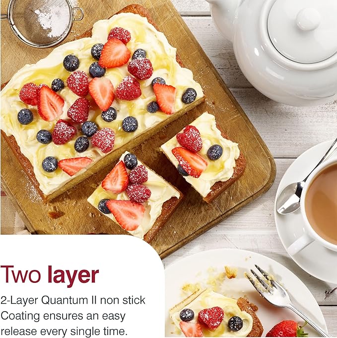 Zyliss E980201 Non-Stick Loose Base Square Cake Tin | 20cm/8in | Carbon Steel | Dark Blue | Baking Tin/Bakeware | Dishwasher Safe | 5 Year Guarantee
