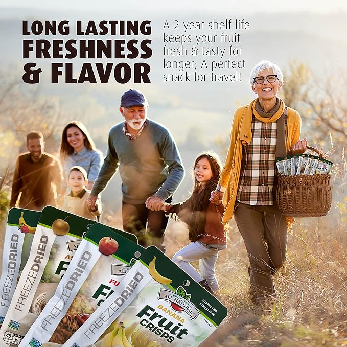 Brothers All Natural Freeze Dried Fruit Crisps, Peach, 0.28 Oz (Pack of 24), Made with 100% Fruit, Gluten Free, Soy Free, Vegan, Heathy Snack, Lunch Box Ready