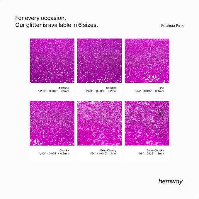 Hemway Premium Glitter Shaker - Fuchsia Pink | 130g Ultrafine Metallic Flake Sequins for Resin & Epoxy Crafts | Craft Supplies for Tumblers, Festival, Art