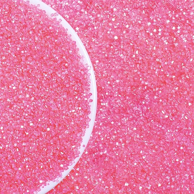 Pink Sprinkles for Cake Decorating, Pink Sanding Crystal Sugar 120g/4.23oz, Cupcake, Cookie and Donuts Toppings, Wedding, Birthday Party Supplies