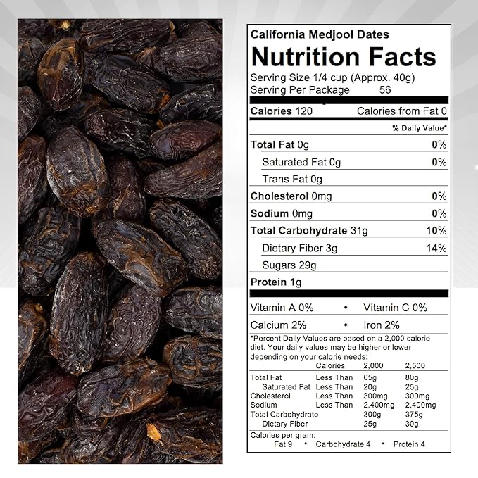 Traina Home Grown California Sun Dried California Medjool Dates - Healthy, No Added Sugar, Non GMO, Gluten Free, Kosher Certified, Vegan, Value Size (5 lbs)