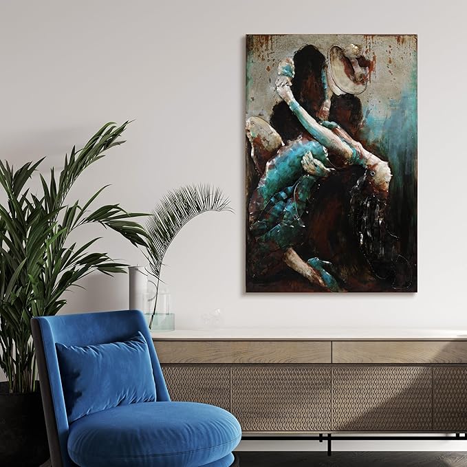 Empire Art Direct Ballroom Dancers Mixed Media Iron Hand Painted Dimensional Wall Art, 48" x 32" x 2.4", Ready to Hang
