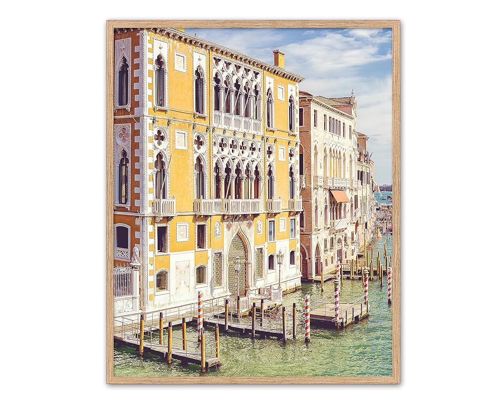Venice Panoramic Photography Prints, Unframed, Set of 3, Boats, Canal, Coastal Home and Wall Decor, All Sizes (8x10)