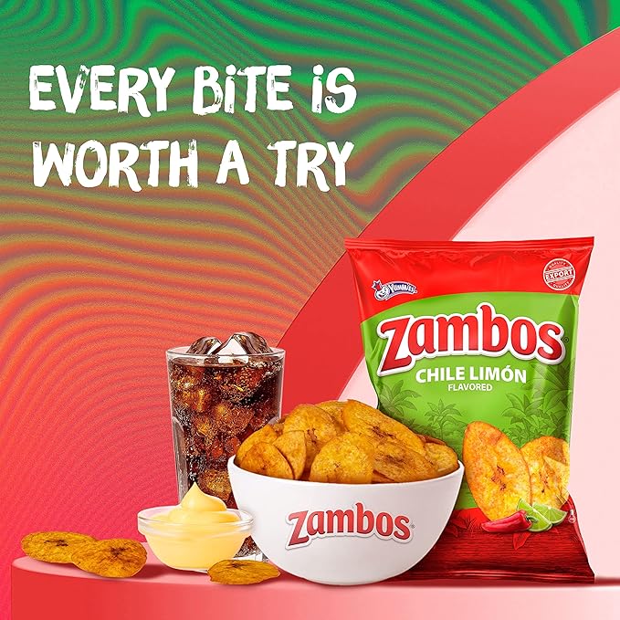 Zambos Plantain Chips Chile Limon (Pack of 4)