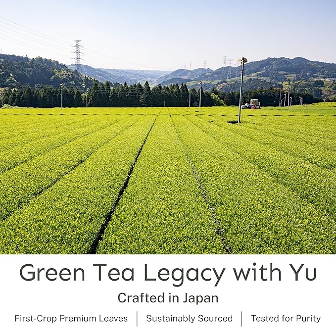 Yu Tea Organic Genmaicha Green Tea Powder | Japanese Green Tea & Roasted Brown Rice | Low Caffeine & Unsweetened | Relaxation, Antioxidants & Digestion | Resealable Pouch, 2.65 oz, 75 Servings