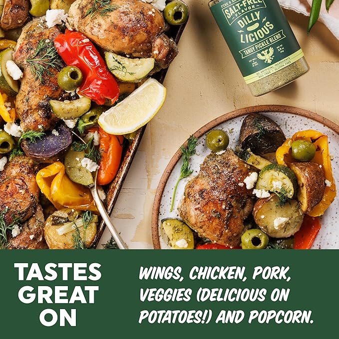 Fire & Smoke Society Salt-Free Dilly Licious Seasoning Blend | All Purpose Seasoning | Chicken, Fish, Potatoes, Veggies | Garlic, Onion, Dill | M 3.9 oz