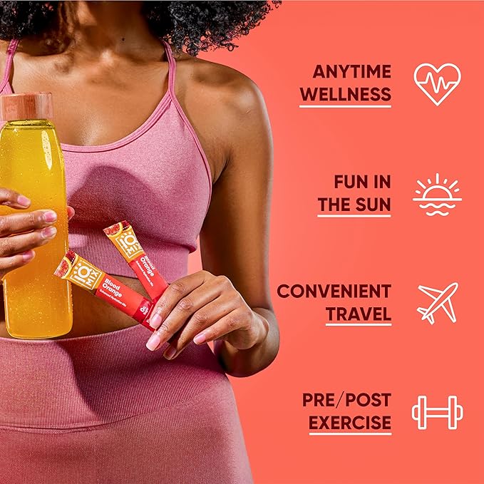 IQMIX Hydration Electrolyte Powder ??4-in-1 Formula for Hydration, Mental Clarity, Mood and Recovery ??Sugar-Free Drink Mix, Keto, Magnesium L-Threonate, Lion?™s Mane ??40 Count Blood Orange
