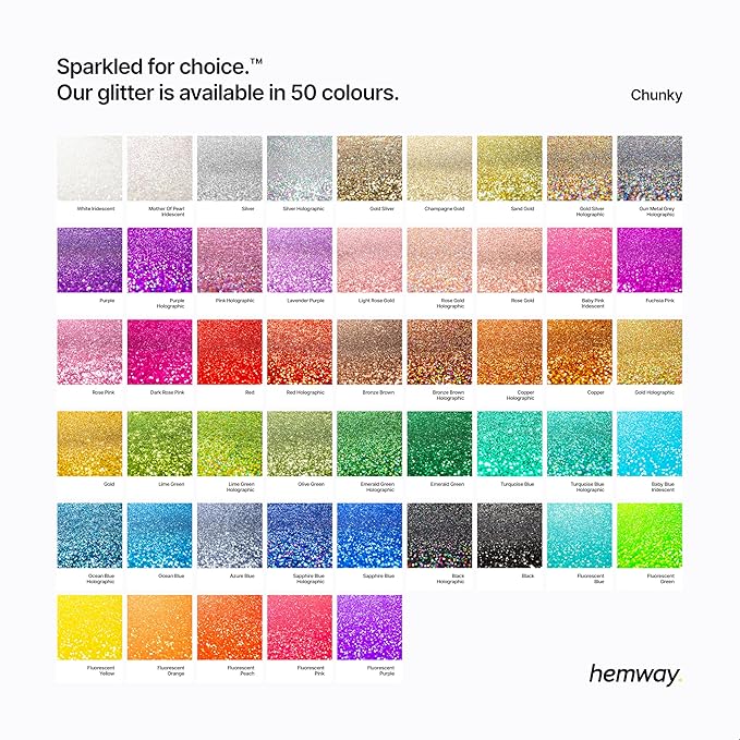 Hemway Premium Glitter Shaker - Ocean Blue Holographic | Chunky Metallic Flake Sequins for Resin & Epoxy Crafts | Craft Supplies for Tumblers, Festival, Face, Body, Eye & Nail Art Decoration | 115 g