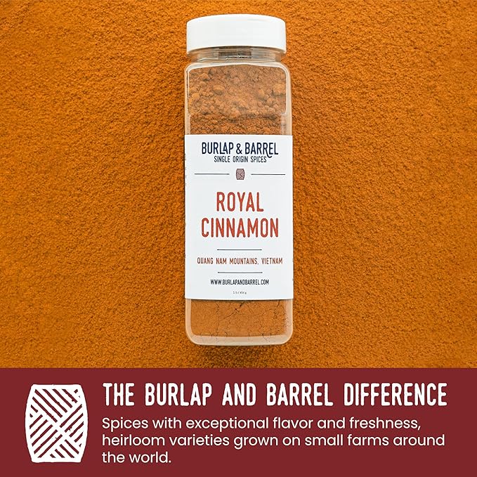 Burlap & Barrel Royal Cinnamon ??Intense Sweetness & Spiciness of Vietnamese Cinnamon Powder & Spice ??As seen on Shark Tank - 16oz Container