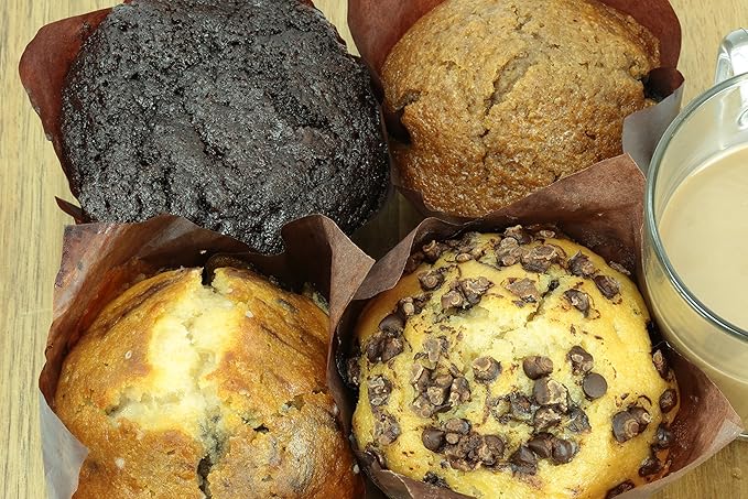 Brown Tulip Baking Cups, Medium Size, for Muffins, Cupcakes, Eco Friendly, Disposable, Non-Stick, Pack of 50 - by Ecobake
