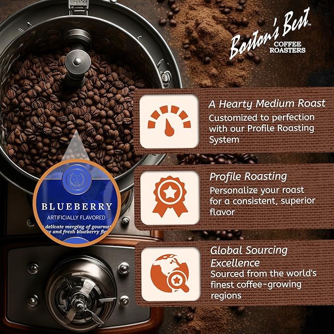 Boston???Best Coffee - Blueberry Flavored Coffee, Delicious Gourmet Premium Ground Coffee, 11 oz. / 311 g Bag
