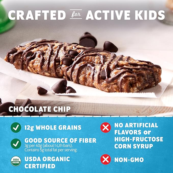 Zbar - Chocolate Chip - Soft-Baked Energy Snack Bars - Non-GMO - 12g Whole Grains - USDA Organic Granola Bars (24 Pack)