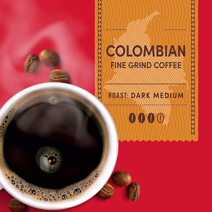 Tim Hortons Colombian, Medium-Dark Roast Ground Coffee, Perfectly Balanced, Always Smooth, Made with 100% Arabica Beans, 12 Ounce (Pack of 6)