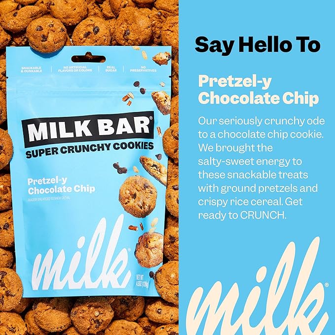 MILK BAR Crunchies | Crunchy Bite Sized Cookies With No Artificial Flavors or Preservatives | Pack of 3, 4.5oz Bags (Mix-it-up 3 Pack) (Greatest Hits)