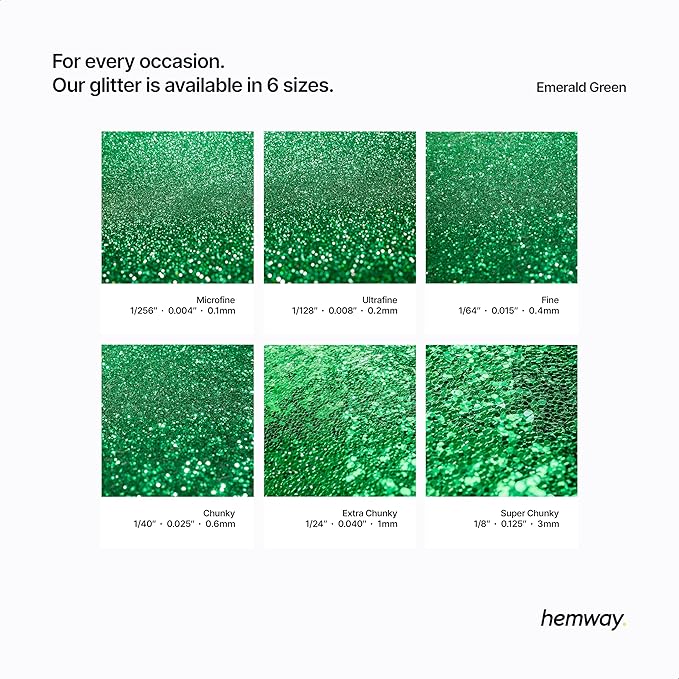 Hemway Premium Glitter Shaker - Emerald Green | 115g Extra Chunky Metallic Flake Sequins for Resin & Epoxy Crafts | Craft Supplies for Tumblers, Festival, Art