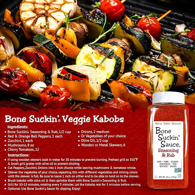 Bone Suckin' Barbecue Seasoning and Grill Rub, Original Blend, Gluten-Free, Non-GMO, Kosher, No Msg