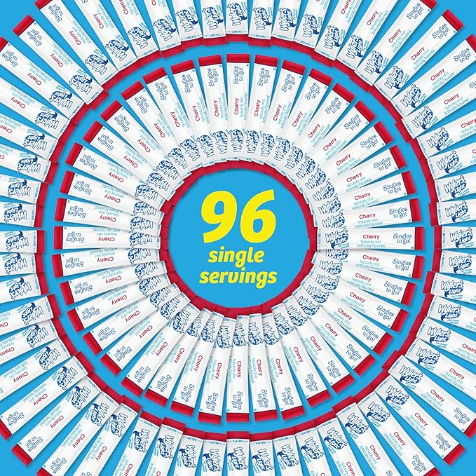 Wyler's Light Singles To Go Powder Packets, Water Drink Mix, Cherry, 96 Single Servings (Pack of 12)