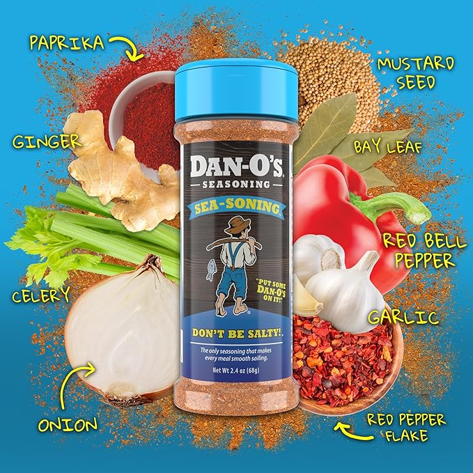 Dan-O's 8 Bottle Seasoning Set, Extra-Small Bottles, 8 Pack, Includes Original, Spicy, Chipotle, Crunchy, Cheesoning, Preem-O, SEA-soning and Tac-O Seasonings, Sugar Free, Zero Calorie, Seasoning Kit