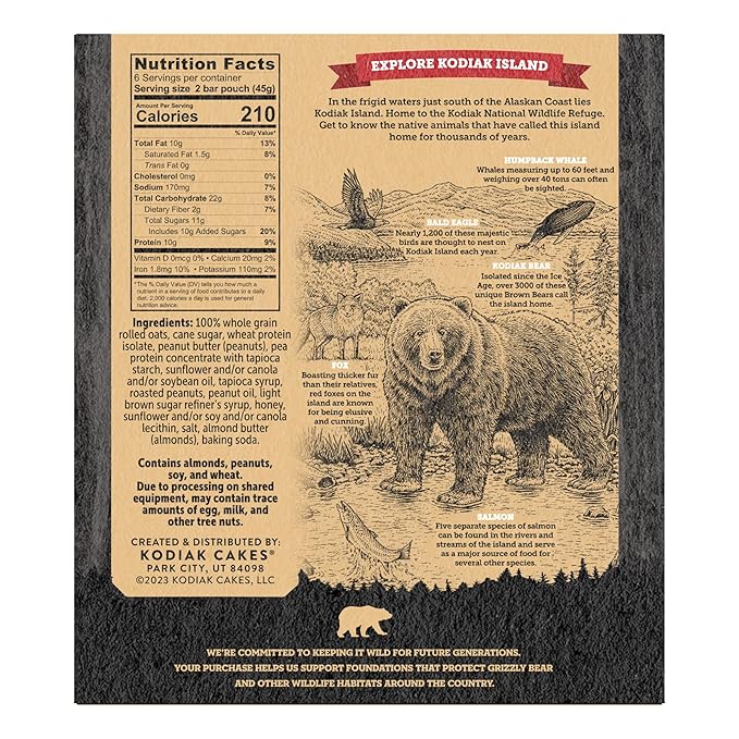 Kodiak Cakes Protein Crunchy Granola Bar, Peanut Butter, (Pack of 12 Boxes)