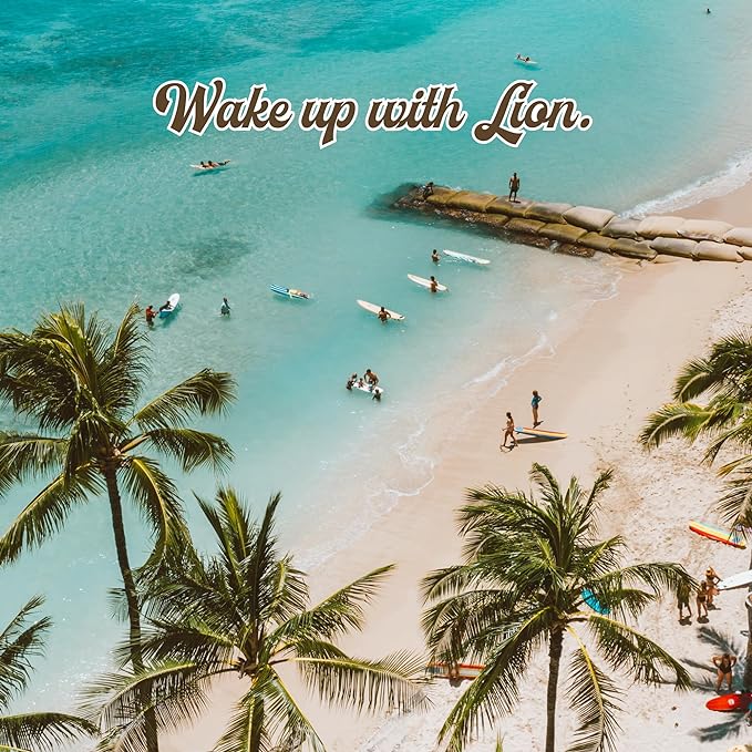 Lion Coffee, Arabica Coffee Beans, Light Roast Whole Bean Coffee, Vanilla Macadamia Flavor, A Taste of Aloha, 10 Ounce Bag