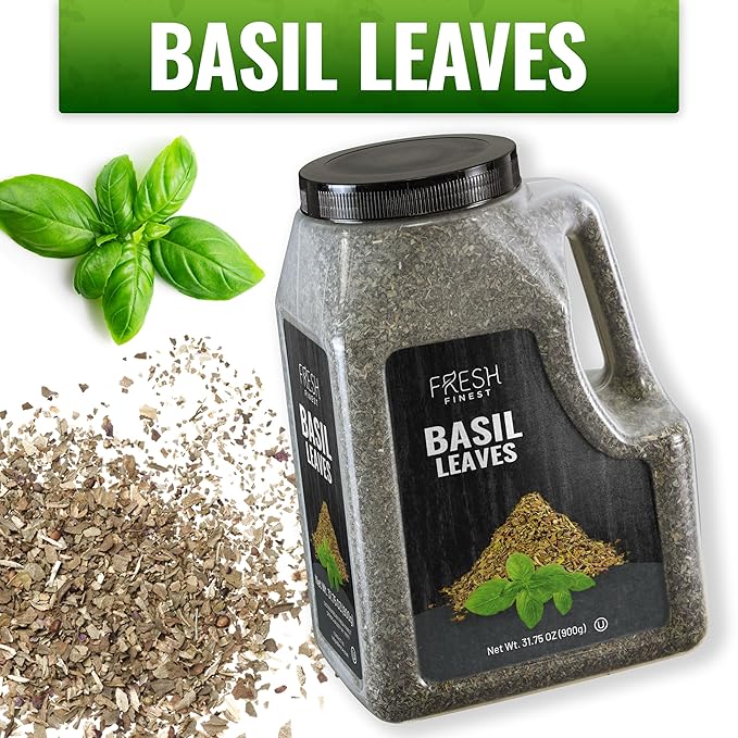 Fresh Finest Basil Leaves Spice Bulk 2 LB (31.75 oz) ??Premium Dried Sweet Basil Bulk, Non-GMO, Kosher, Gluten-Free, Vegan-Friendly Culinary Herb