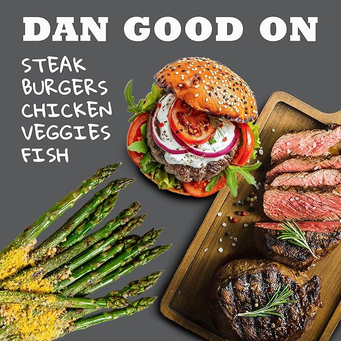 Dan-O's Outlaws Butter Steak Seasoning, 6.9 oz Bottle, All Purpose Seasoning for Steak, Chicken, Veggies and More, Sugar Free, Zero Calorie, Use this Spice Blend to Craft a Marinade, Dry Rub or Sauce