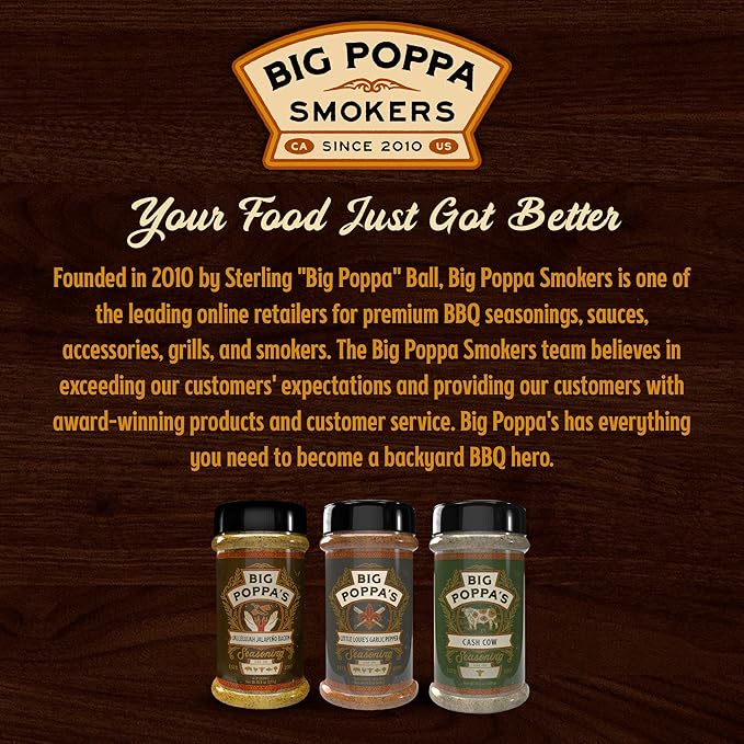 Big Poppa's Gourmet Burger Kit (3-Pack) – Includes Jallelujah Jalapeño Bacon, Little Louie's Garlic Pepper & Cash Cow Beef Seasoning – Ultimate Gluten-Free BBQ Seasoning Bundle for Beef Patties