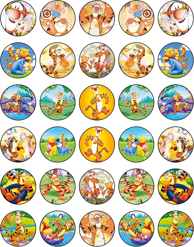 30 x Edible Cupcake Toppers ??Honey Bear Inspired Collection of Edible Cake Decorations | Uncut Edible on Wafer Sheet