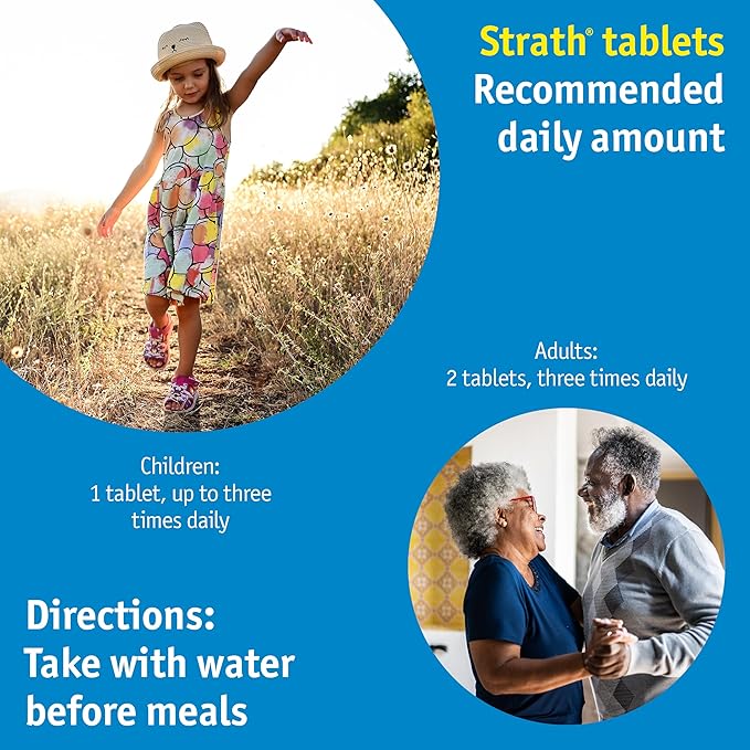 Strath Nutritional Yeast Tablets - Vegetarian, Lactose Free, Artificial Additive Free - Digestive Support, Nutrient Absorption - Unflavored Daily Supplement - Prebiotic and Postbiotic