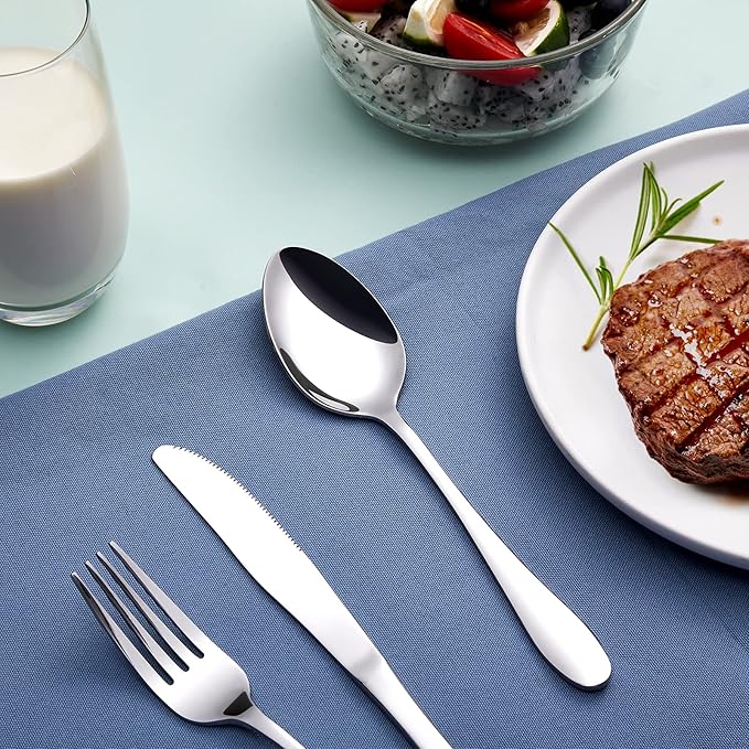 24-Piece Stainless Steel Dinner Spoon,Large Tablespoons,8-Inches (24-Piece)