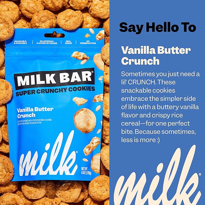 MILK BAR Crunchies | Crunchy Bite Sized Cookies With No Artificial Flavors or Preservatives | Pack of 3, 4.5oz Bags (Mix-it-up 3 Pack) (Chocolate Lovers)