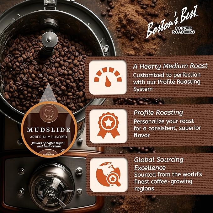 Boston???Best - Mud Slide Flavored Delicious Gourmet Coffee, Premium Ground Coffee, 11 oz. / 311g Bag