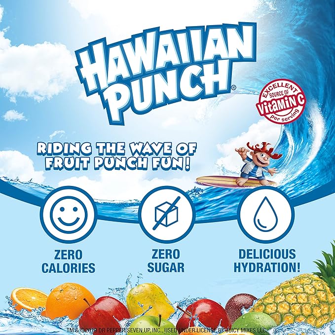 Hawaiian Punch, Fruit Juicy Red, Liquid Water Enhancer ??New, Better Taste! (4 Bottles, Makes 96 Flavored Water Drinks) ??Sugar Free, Zero Calorie