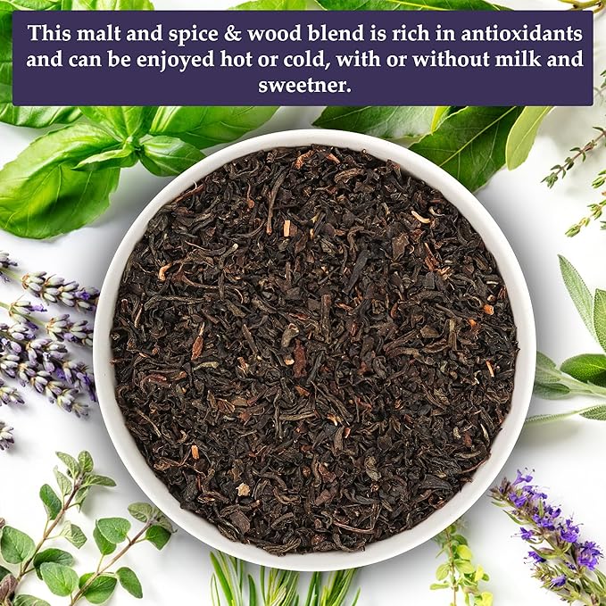 Birdsong Rufous Pekoe -Organic East Indian Orange Pekoe Tea with Malt, Spice and Wood Notes, 100% Natural Sweet Caffeinated English Breakfast Black Tea, 20 Non-GMO Plant-Based Pyramid Tea Bags