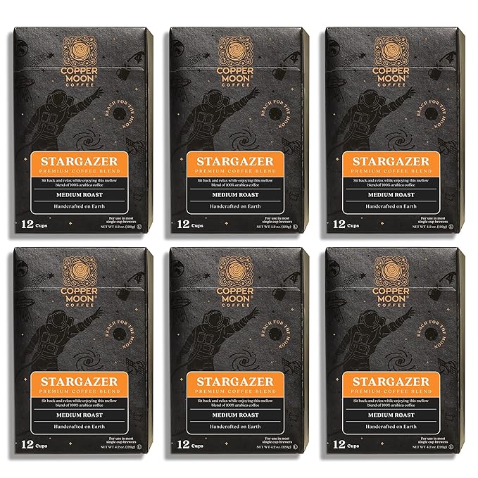 Copper Moon Single Serve Coffee Pods for Keurig K-Cup Brewers, Medium Roast, Stargazer Blend, 72 Count
