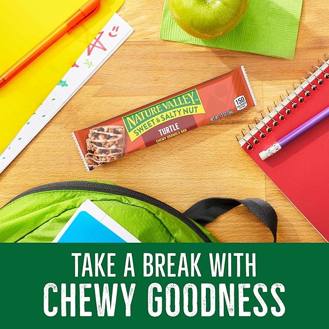Nature Valley Sweet and Salty Nut Granola Bars, Turtle, 6 Bars, 7.2 oz