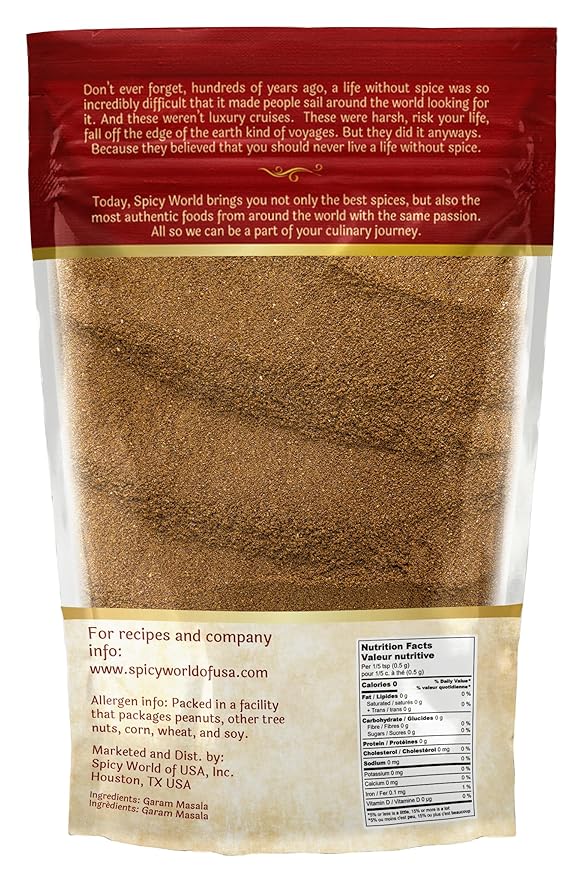 Spicy World Garam Masala Powder 3.5 Oz | Salt Free, Vegan | Indian Origin | Garam Masala Spice Powder