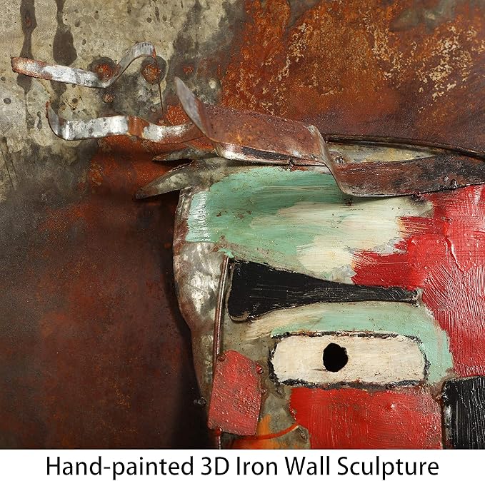 Empire Art Direct Homme III Mixed Media Iron Hand Painted Dimensional Wall Art, 48" x 32" x 2.2", Ready to Hang