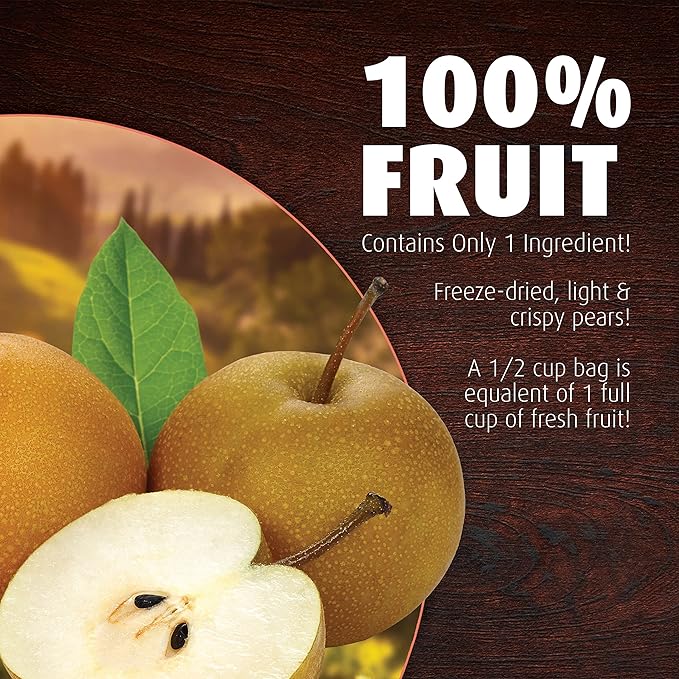Brothers All Natural Freeze Dried Fruit Crisps, Variety Pack, 24 Single Serve Bags, Fuji Apple, Asian Pear, Banana Strawberry, Made with 100% Fruit, Gluten Free, Soy Free, Vegan, Heathy Snack