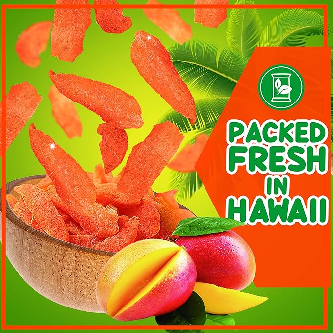 Asia Trans Li Hing Mui Dried Mango | Hawaiian Favorite | Naturally Sweet Dried Fruit Candy with Asian Plum Powder