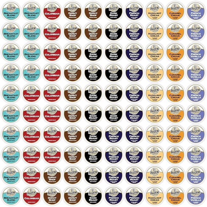 100ct Variety Pack for Keurig K-cups®, 8 Assorted Single Cup Sampler 20% more coffee per cup by Bradford Coffee