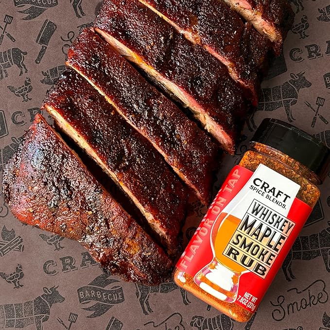 Craft Spice Blends Whiskey Maple Smoke Rub | All Purpose Rub/Seasoning | Smokehouse Specialty Rub - Dry Rub for Smoking, Grilling, Roasting | Great on Beef, Pork, Chicken, Salmon